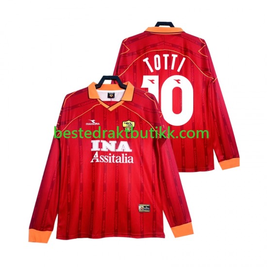 Fotballdrakter AS Roma Totti 10 2000 Retro Hjemmedraktsett 1999 Langermet til Herre