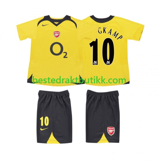 Fotballdrakter Arsenal BERGKAMP 10 2005 Retro Bortedraktsett 2006 Kortermet til Barn