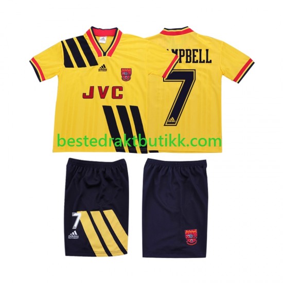 Fotballdrakter Arsenal CAMPBELL 7 1993 Retro Bortedraktsett 1994 Kortermet til Barn