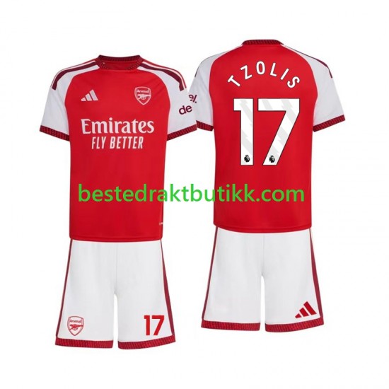 Fotballdrakter Arsenal Christos Tzolis 17 Hjemmedraktsett 2026-2027 Kortermet til Barn