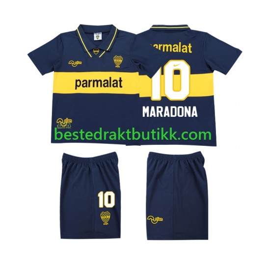 Fotballdrakter CA Boca Juniors MARADONA 10 1993 1995 Retro Hjemmedraktsett Kortermet til Barn