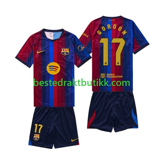 Fotballdrakter FC Barcelona Anthony Gordon 17 Hjemmedraktsett 2026-2027 Kortermet til Barn