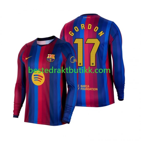 Fotballdrakter FC Barcelona Anthony Gordon 17 Hjemmedraktsett 2026-2027 Langermet til Herre
