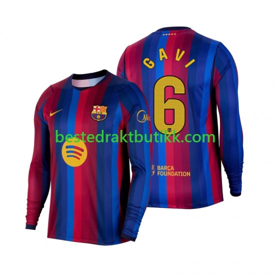 Fotballdrakter FC Barcelona Gavi 6 Hjemmedraktsett 2026-2027 Langermet til Herre