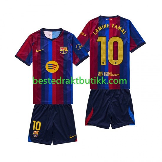 Fotballdrakter FC Barcelona Lamine Yamal 10 Hjemmedraktsett 2026-2027 Kortermet til Barn