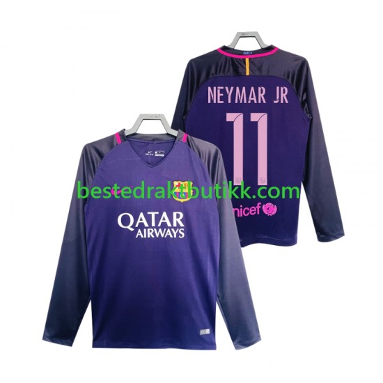Fotballdrakter FC Barcelona Neymar JR 11 2016 2017 Retro Bortedraktsett Langermet til Herre