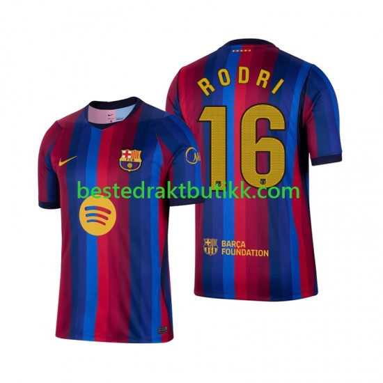 Fotballdrakter FC Barcelona Rodri 16 Hjemmedraktsett 2026-2027 Kortermet til Herre