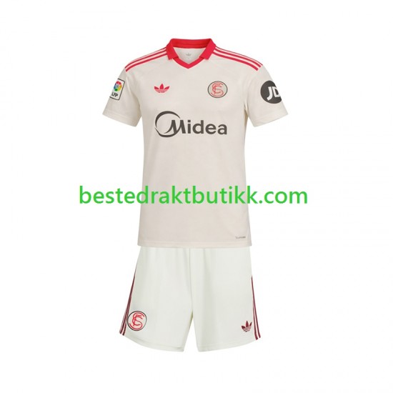Fotballdrakter Sevilla FC Retro Hjemmedraktsett 2025-2026 Kortermet til Barn