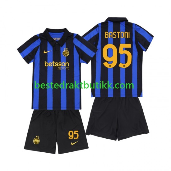 Fotballdrakter Inter Milan Alessandro Bastoni 95 Hjemmedraktsett 2026-2027 Kortermet til Barn
