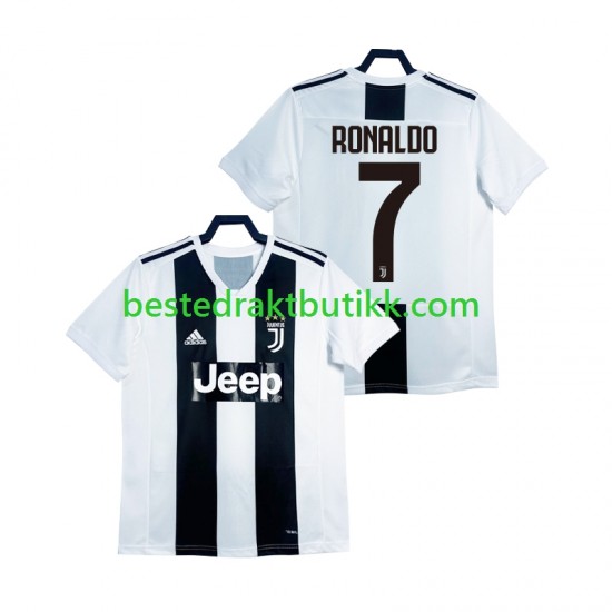 Fotballdrakter Juventus Cristiano Ronaldo 2018 2019 Retro Hjemmedraktsett Kortermet til Herre