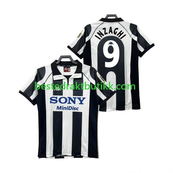 Fotballdrakter Juventus INZAGHI 9 1997 1998 Retro Hjemmedraktsett Kortermet til Herre