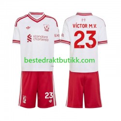 Fotballdrakter Liverpool V铆ctor Munoz 23 Bortedraktsett 2026-2027 Kortermet til Barn