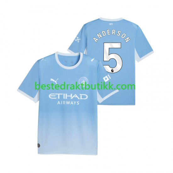 Fotballdrakter Manchester City Elliot Anderson 5 Hjemmedraktsett 2026-2027 Kortermet til Herre