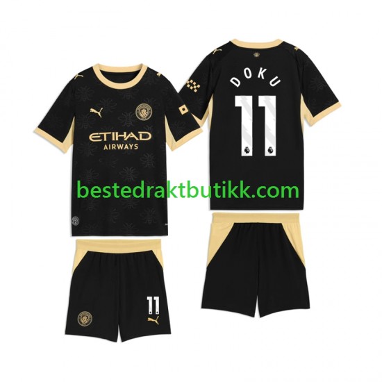 Fotballdrakter Manchester City Jeremy Doku 11 Bortedraktsett 2026-2027 Kortermet til Barn