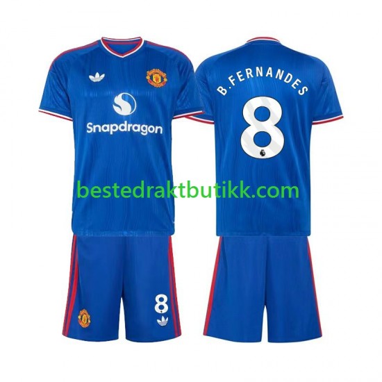 Fotballdrakter Manchester United Bruno Fernandes 8 Bortedraktsett 2026-2027 Kortermet til Barn