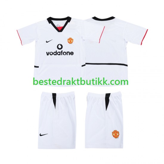 Fotballdrakter Manchester United 2002 2003 Bortedraktsett Kortermet til Barn