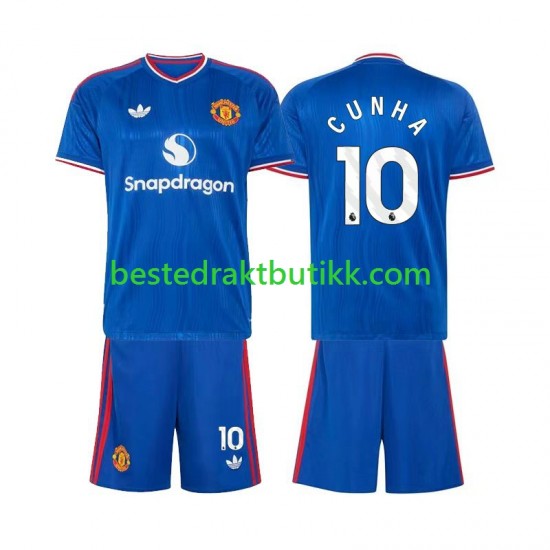 Fotballdrakter Manchester United Matheus Cunha 10 Bortedraktsett 2026-2027 Kortermet til Barn