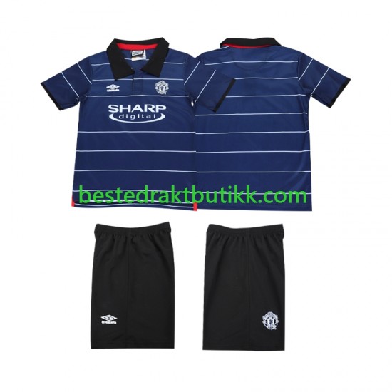 Fotballdrakter Manchester United 2000 Retro Bortedraktsett 1999 Kortermet til Barn