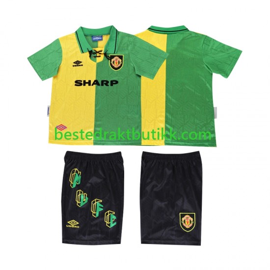 Fotballdrakter Manchester United 1992 Retro Tredjedraktsett 1994 Kortermet til Barn
