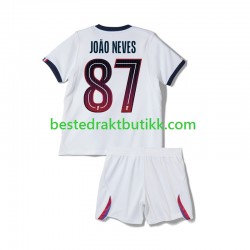 Fotballdrakter Paris Saint-Germain Joao Neves 87 Bortedraktsett 2026-2027 Kortermet til Barn