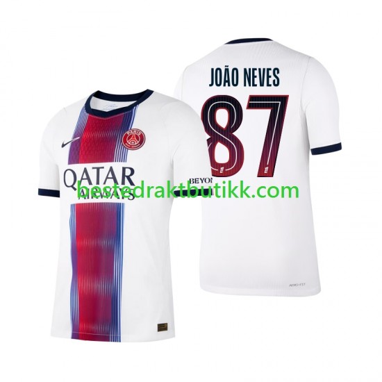 Fotballdrakter Paris Saint-Germain Joao Neves 87 Bortedraktsett 2026-2027 Kortermet til Herre