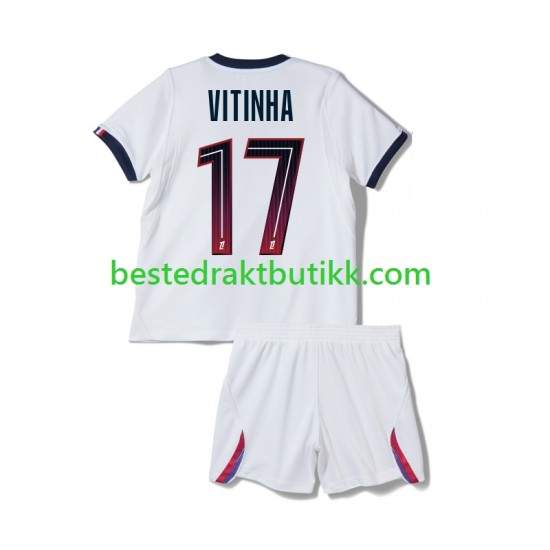 Fotballdrakter Paris Saint-Germain Vitinha 17 Bortedraktsett 2026-2027 Kortermet til Barn