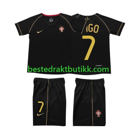 Fotballdrakter Portugal FIGO 7 Retro Bortedraktsett 2006 Kortermet til Barn