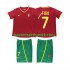 Fotballdrakter Portugal FIGO 7 2002 Retro Hjemmedraktsett Kortermet til Barn