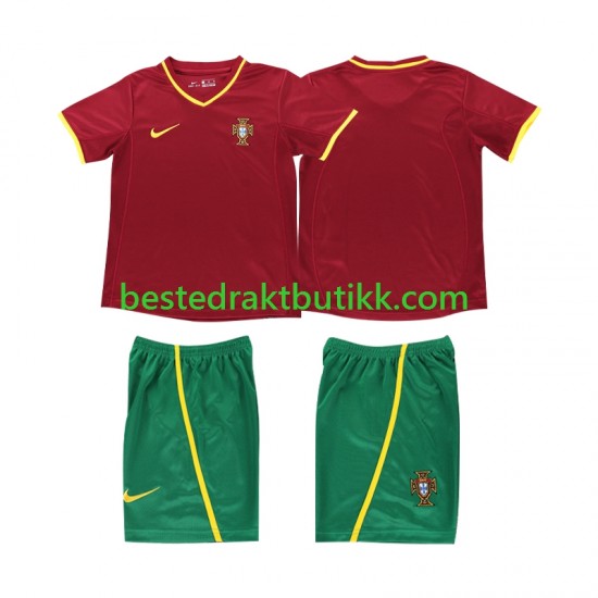 Fotballdrakter Portugal 2002 Retro Hjemmedraktsett Kortermet til Barn