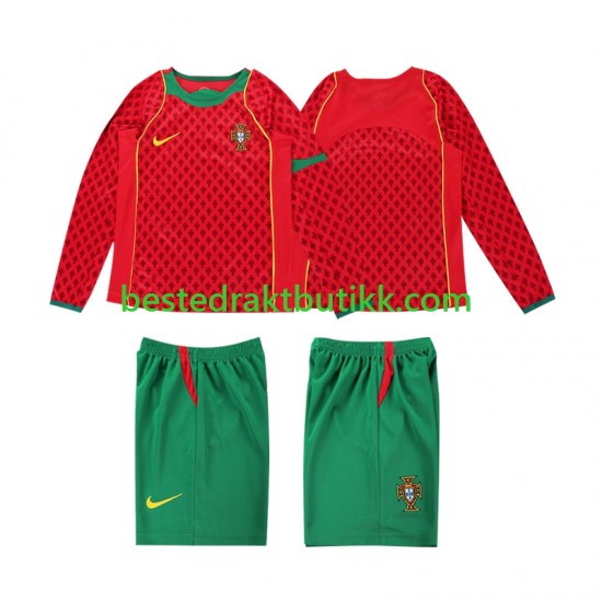 Fotballdrakter Portugal Retro Hjemmedraktsett 2004 Langermet til Barn