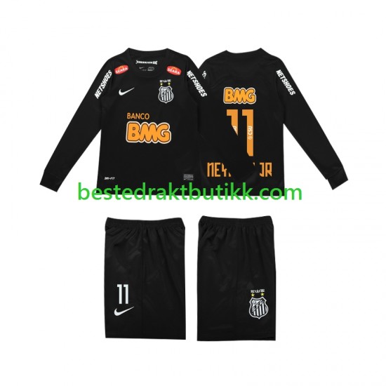 Fotballdrakter Santos NEYMAR JR 11 Classic 2012 2013 Retro Bortedraktsett Langermet til Barn