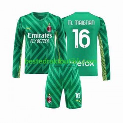 Fotballdrakter AC Milan Mike Maignan 16 Keeper Hjemmedraktsett 2023-2024 Langermet til Barn
