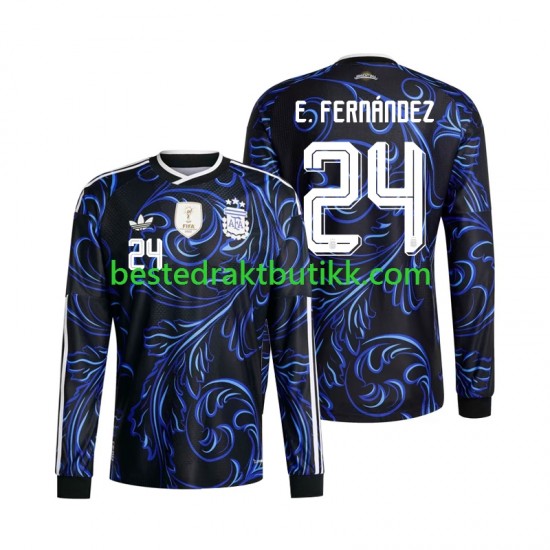 Fotballdrakter Argentina Enzo Fernandez 24 Bortedraktsett Fotball-VM 2026 Langermet til Herre