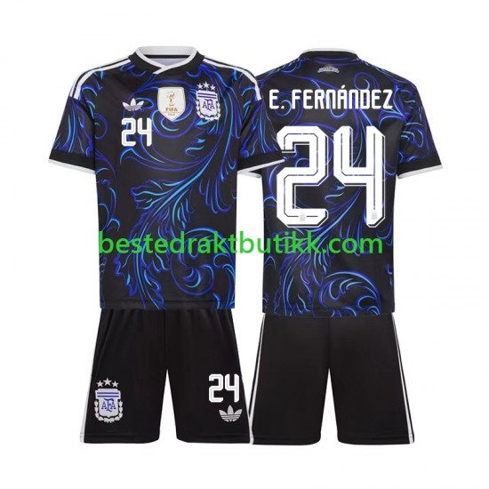 Fotballdrakter Argentina Enzo Fernandez 24 Bortedraktsett Fotball-VM 2026 Kortermet til Barn
