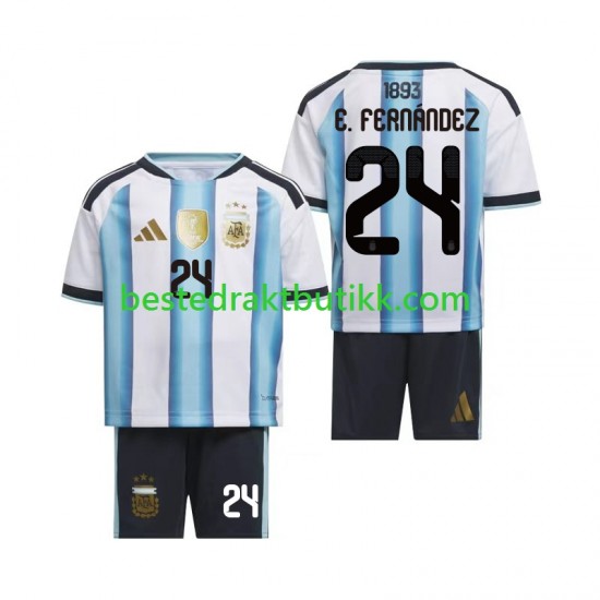Fotballdrakter Argentina Enzo Fernandez 24 Hjemmedraktsett Fotball-VM 2026 Kortermet til Barn