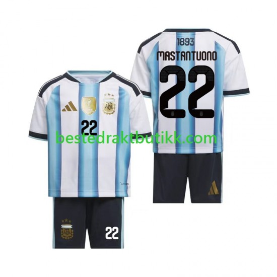 Fotballdrakter Argentina Franco Mastantuono 22 Hjemmedraktsett Fotball-VM 2026 Kortermet til Barn