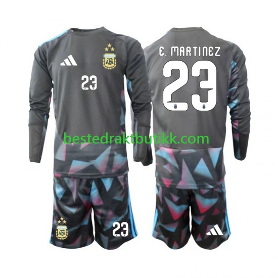Fotballdrakter Argentina Emiliano Martinez 23 Keeper Hjemmedraktsett Fotball-VM 2026 Langermet til Barn