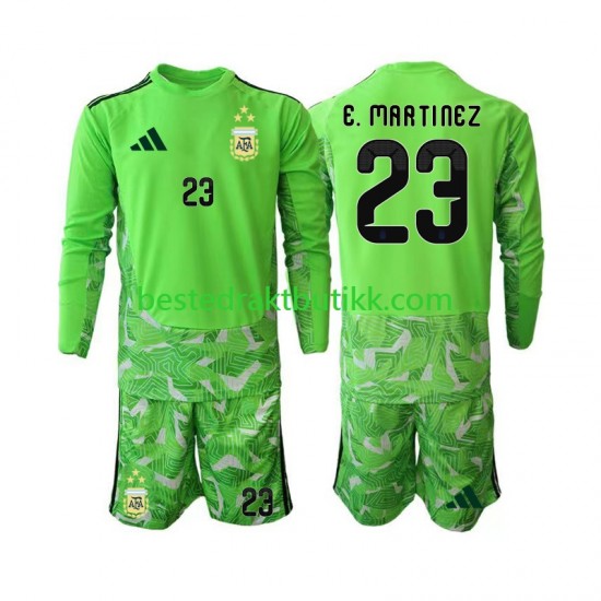 Fotballdrakter Argentina Emiliano Martinez 23 Keeper Tredjedraktsett Fotball-VM 2026 Langermet til Barn