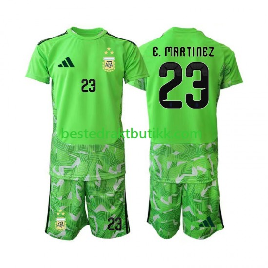 Fotballdrakter Argentina Emiliano Martinez 23 Keeper Tredjedraktsett Fotball-VM 2026 Kortermet til Barn