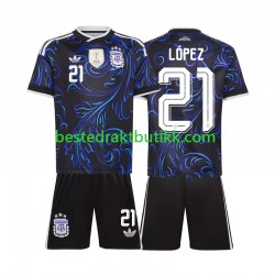 Fotballdrakter Argentina Jose Manuel Lopez 21 Bortedraktsett Fotball-VM 2026 Kortermet til Barn
