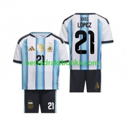 Fotballdrakter Argentina Jose Manuel Lopez 21 Hjemmedraktsett Fotball-VM 2026 Kortermet til Barn