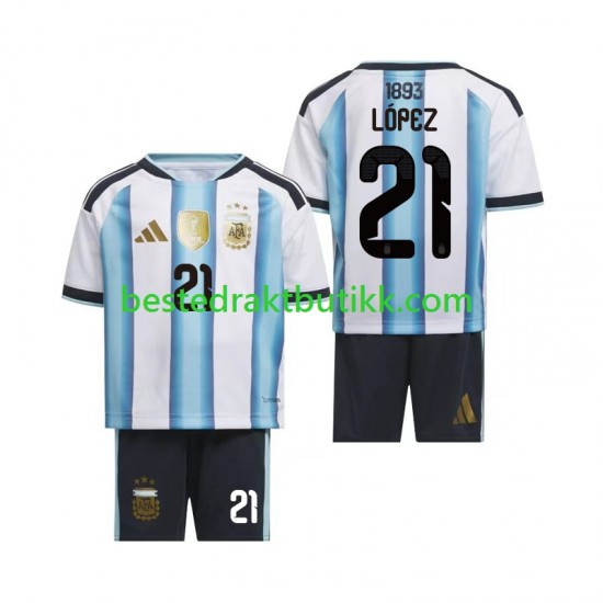 Fotballdrakter Argentina Jose Manuel Lopez 21 Hjemmedraktsett Fotball-VM 2026 Kortermet til Barn