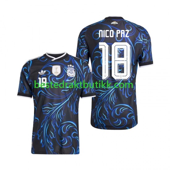 Fotballdrakter Argentina Nico Paz 18 Bortedraktsett Fotball-VM 2026 Kortermet til Herre