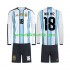 Fotballdrakter Argentina Nico Paz 18 Hjemmedraktsett Fotball-VM 2026 Langermet til Barn