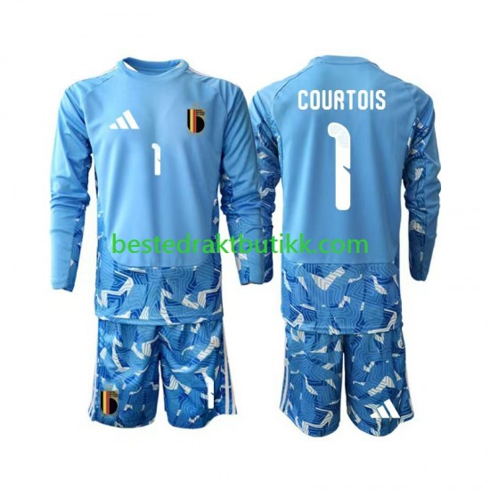 Fotballdrakter Belgia Thibaut Courtois 1 Keeper Hjemmedraktsett Fotball-VM 2026 Langermet til Barn