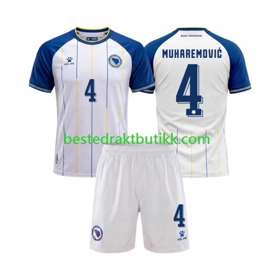 Fotballdrakter Bosnia Hercegovina Tarik Muharemovic 4 Bortedraktsett Fotball-VM 2026 Kortermet til Barn