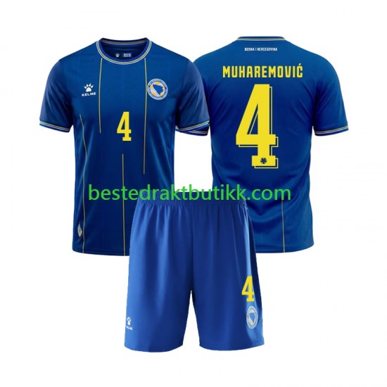 Fotballdrakter Bosnia Hercegovina Tarik Muharemovic 4 Hjemmedraktsett Fotball-VM 2026 Kortermet til Barn