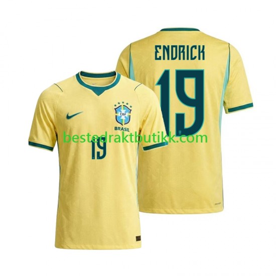 Fotballdrakter Brasil Endrick 19 Hjemmedraktsett Fotball-VM 2026 Kortermet til Herre