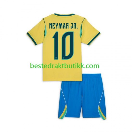 Fotballdrakter Brasil Neymar JR 10 Hjemmedraktsett Fotball-VM 2026 Kortermet til Barn