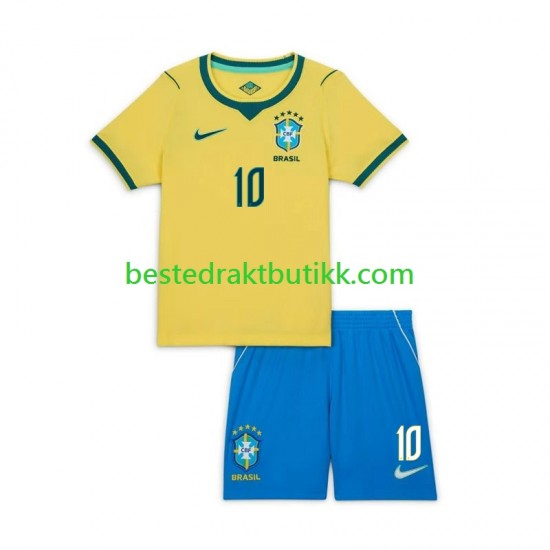 Fotballdrakter Brasil Neymar JR 10 Hjemmedraktsett Fotball-VM 2026 Kortermet til Barn
